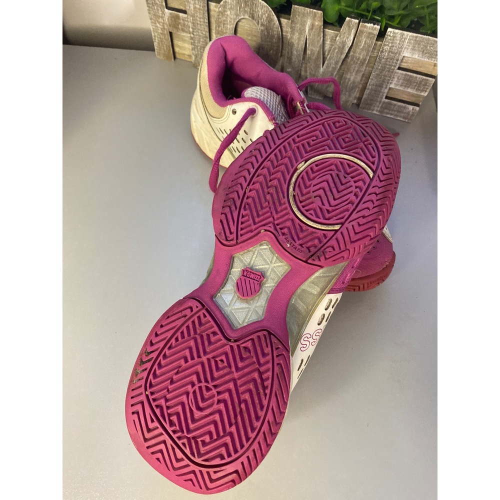 K Swiss Womens Tennis Shoes Pink White‎ Low Top Lace Up Athletic Size 5 - Picture 6 of 6